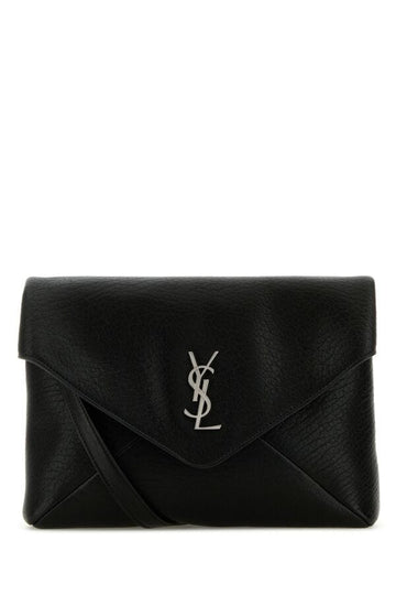 Saint Laurent Man Black Leather Cassandra Clutch