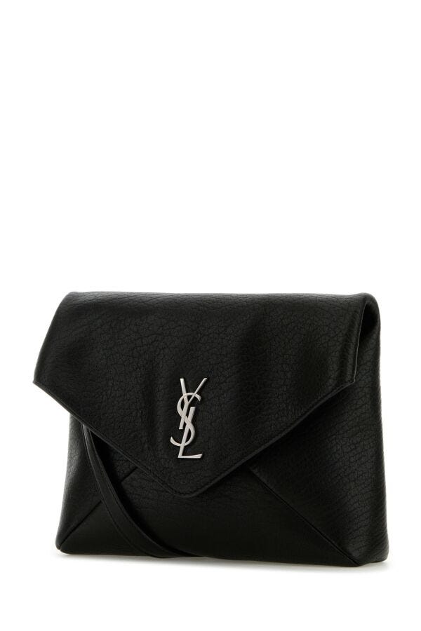 Saint Laurent Man Black Leather Cassandra Clutch
