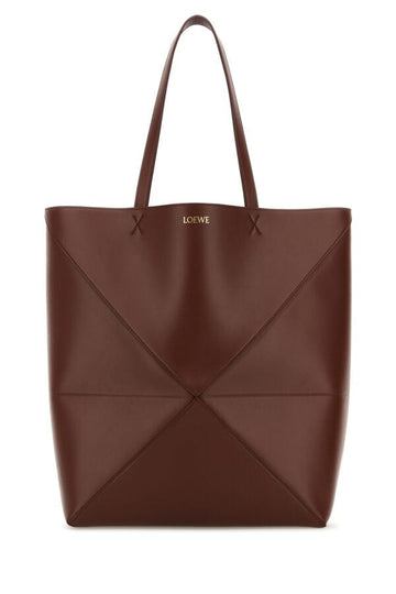 Loewe Man Brown Leather Large Puzzle Fold Shopping Bag
