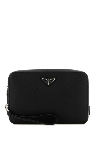 PRADA Mini Leather Clutch Bag - 23.5 cm x 15.5 cm x 4 cm