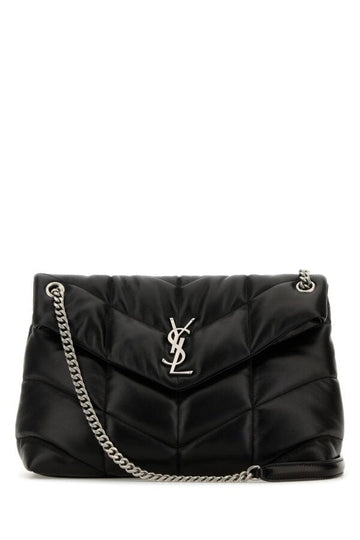 Saint Laurent Woman Black Nappa Leather Medium Puffer Shoulder Bag