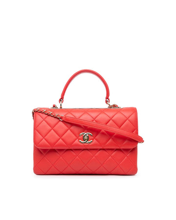 Classic Flap Bag Red Quilted Leather