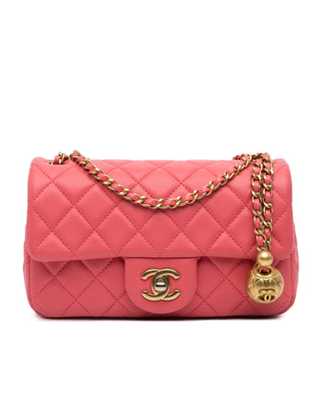 Mini Rectangular Pearl Crush Flap Bag