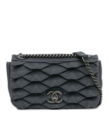 Pliss Denim Quilted Shoulder Bag
