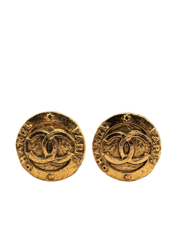 Gold Plated Round Clip On Earrings