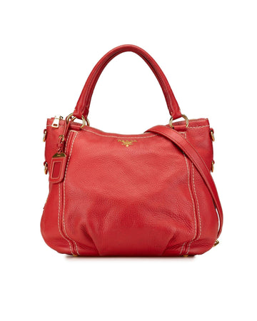 Leather Convertible Tote with Zip Top and Detachable Strap