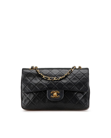 Small Classic Lambskin Double Flap Shoulder Bag with Quilted Body and Chain Straps