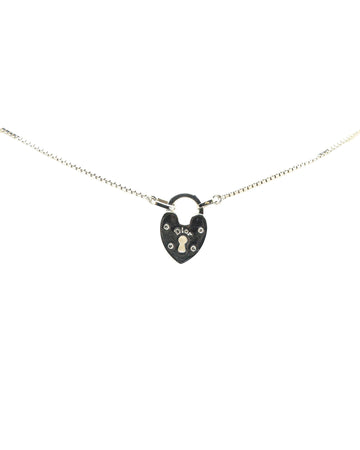Silver Heart Lock Pendant Necklace