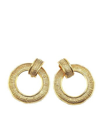 Gold Plated Round Clip-on Earrings