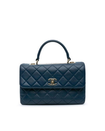 Medium Quilted Lambskin Flap Bag with Chain Strap and CC Turn-Lock Closure