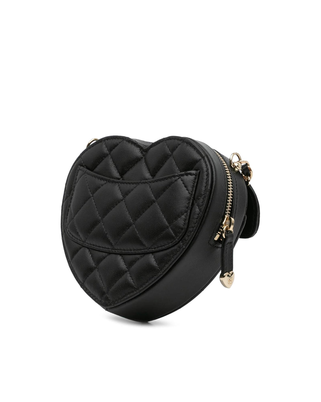 Mini Lambskin Heart Crossbody Bag with Quilted Leather and Chain Strap
