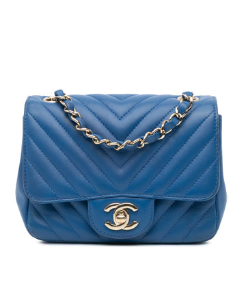 Mini Square Chevron Lambskin Flap Bag