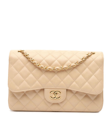 Jumbo Classic Quilted Leather Double Flap Shoulder Bag
