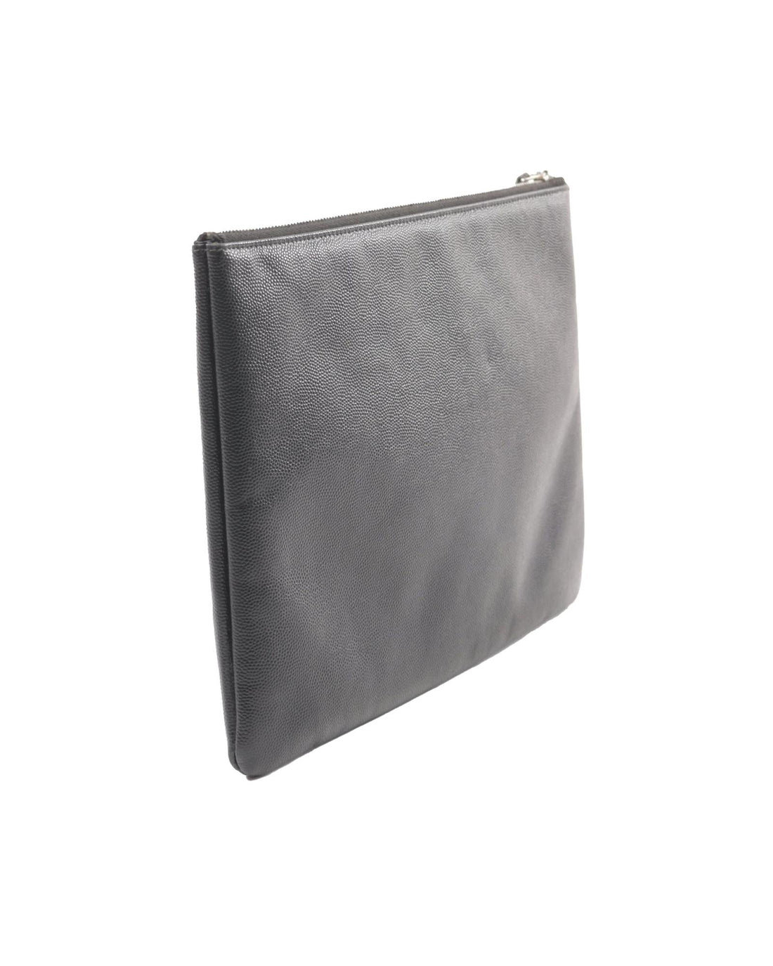 Caviar Leather Top Zip Clutch Bag