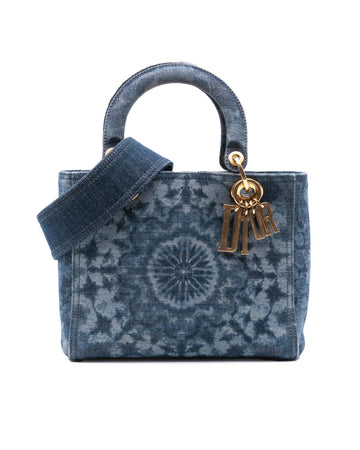 Medium Denim Kaleidoscopic Lady Bag with Detachable Strap