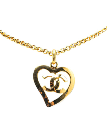 Gold Plated Heart Pendant Necklace with Spring Ring Closure