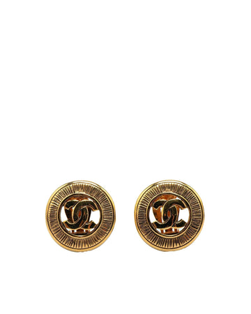 Gold Plated Round Clip On Earrings