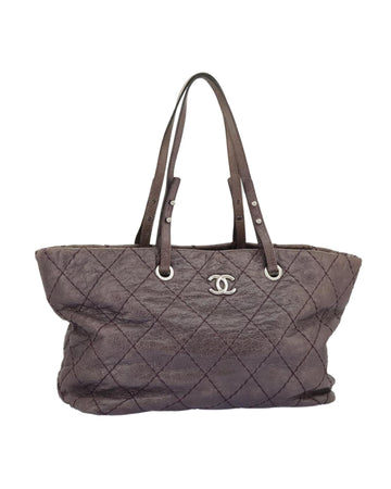 Wild Stitch Leather Tote Bag with Silver CC Auth