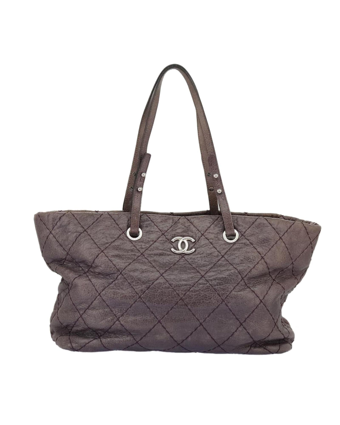 Wild Stitch Leather Tote Bag with Silver CC Auth