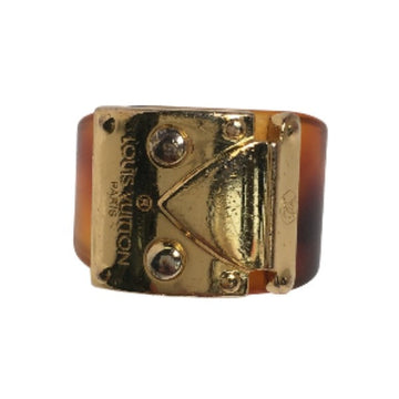 LOUIS VUITTON Ring M65203 Not specified Brown ring M size bar rock milling unisex(Unisex) Used