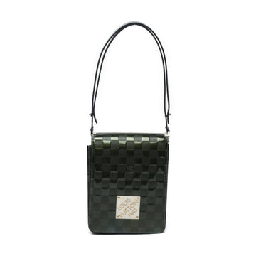 LOUIS VUITTON Shoulder Bag M92128 Patent leather green club handbag Damier Vernis Petrol blue Women Used