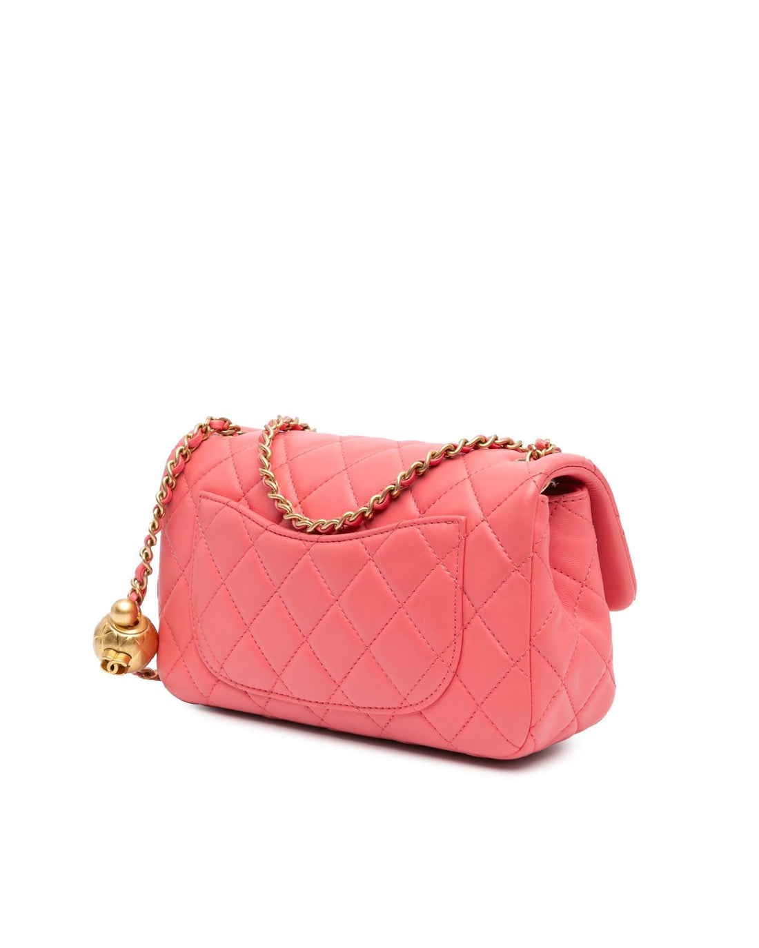 Mini Rectangular Lambskin Pearl Crush Crossbody Flap Bag