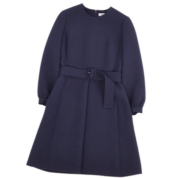 Christian Dior One Earrings Dress Long Sleeve Long Sleeve Wool Silk Tops  F36 USA4 I40 (equivalent to S) Navy  Navy