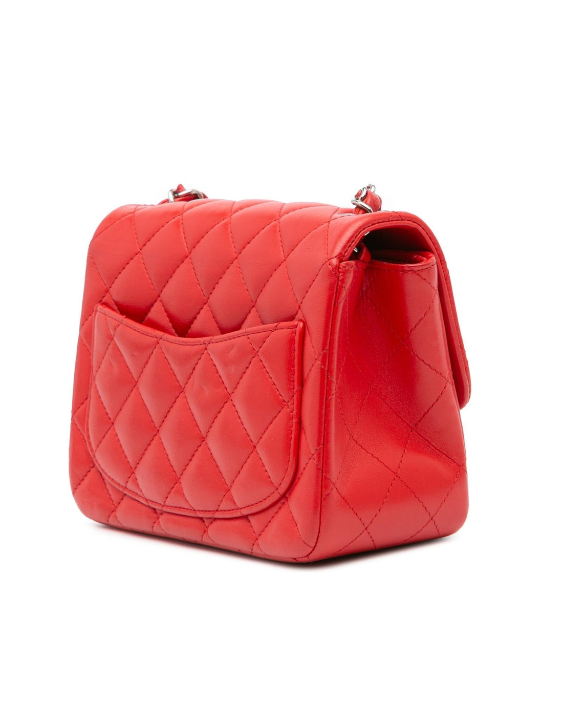 Mini Square Classic Lambskin Flap Crossbody Bag with Chain Strap