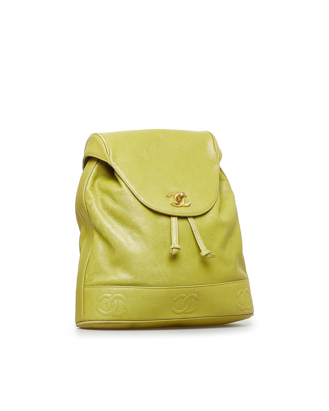 Triple CC Leather Backpack with Gold-Tone Interlocking Closure