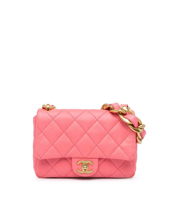 Small Quilted Lambskin Flap Shoulder Bag