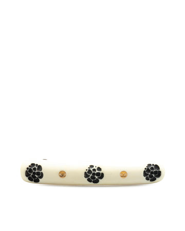 Resin Camellia Hair Barrette with Clip Closure