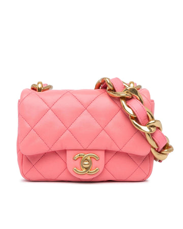 Mini Quilted Lambskin Flap Shoulder Bag with Chain Strap and CC Twist-Lock