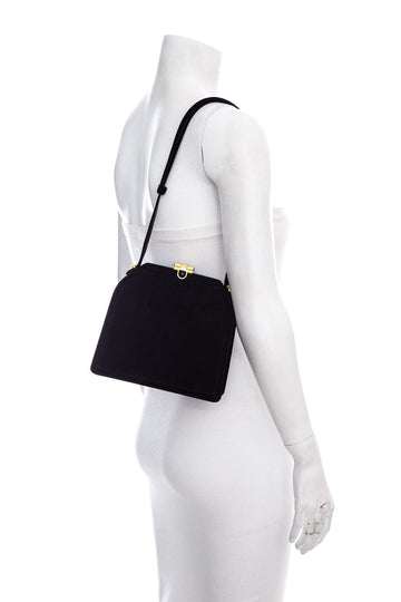 Judith Leiber Black Suede Handbag