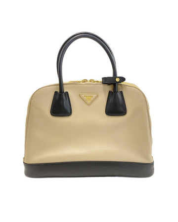 Bicolor Soft Calf Double Zip Dome Satchel with Detachable Strap