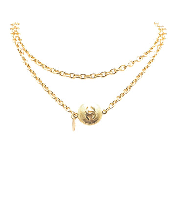 Gold Plated Round Pendant Necklace