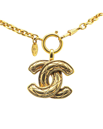 Gold Plated Quilted Pendant Necklace