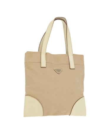 Canvas Tote Bag Leather Trim