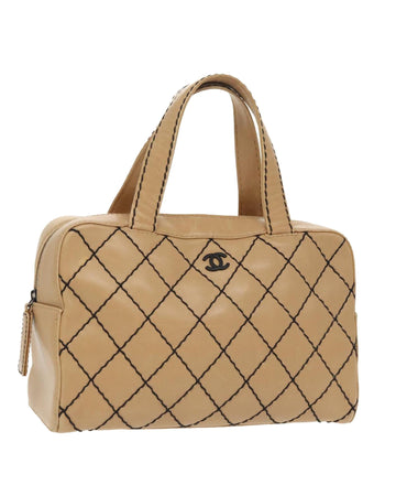 Quilted Leather Satchel Handbag