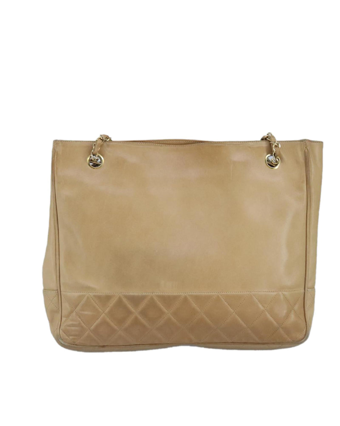 Matelasse Chain Tote Bag Lamb Skin Leather