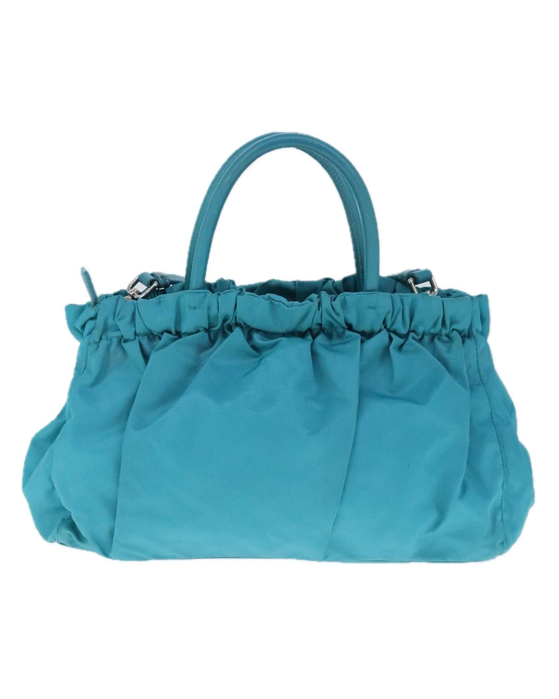 Ruched Nylon Tote Handbag