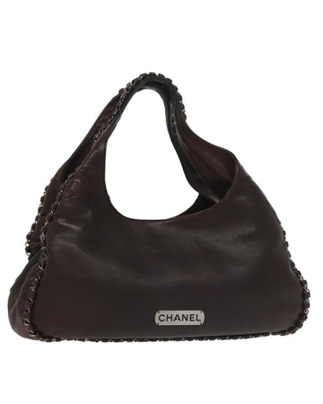 Chain Detail Leather Hobo