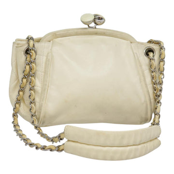 Classic Chain Bag Cream Lambskin Leather