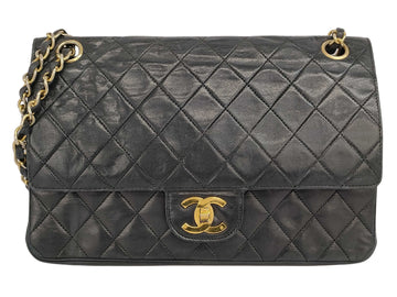 Double Flap Leather Chain Shoulder Bag