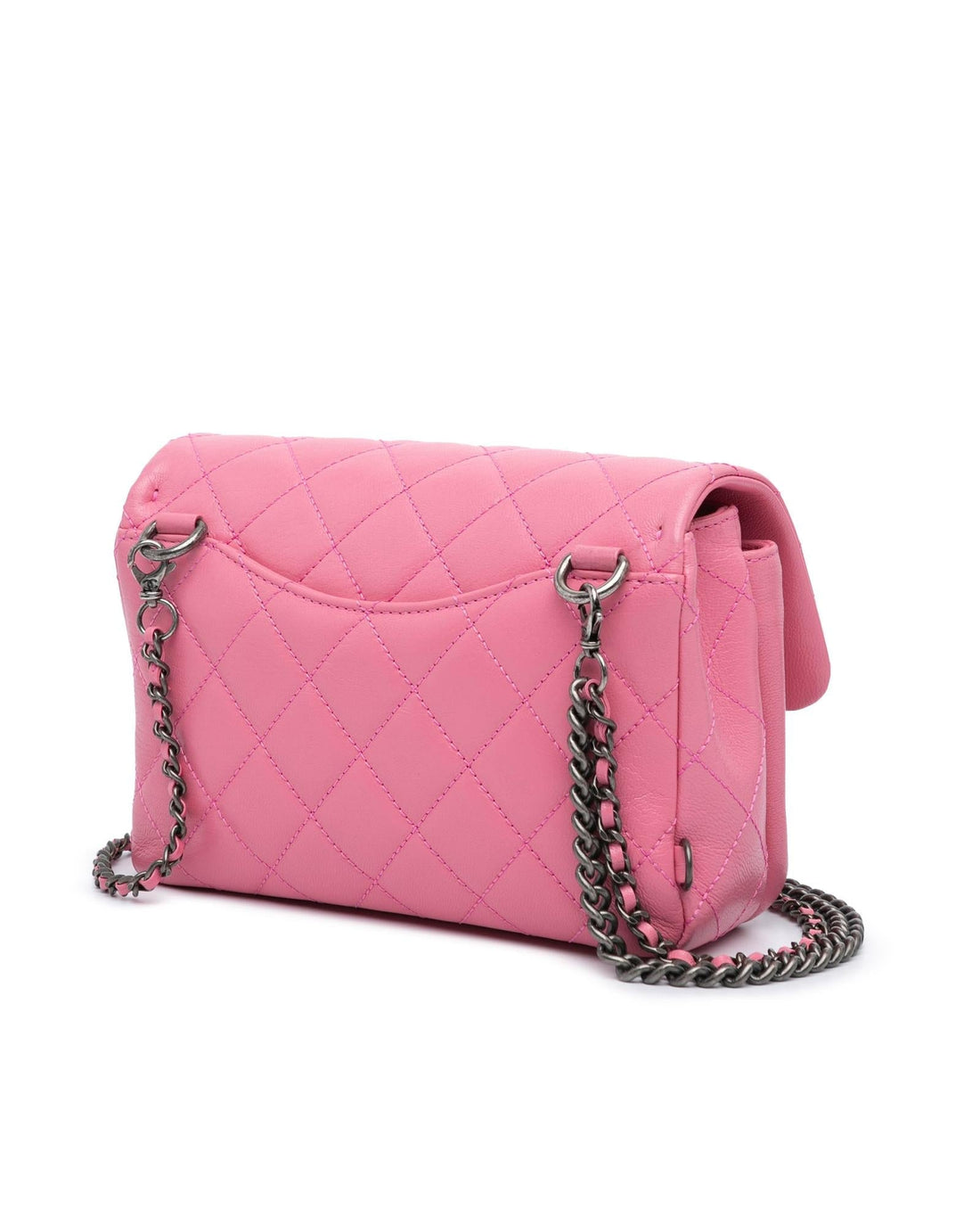 Small Goatskin Double Carry Waist Chain Flap Satchel