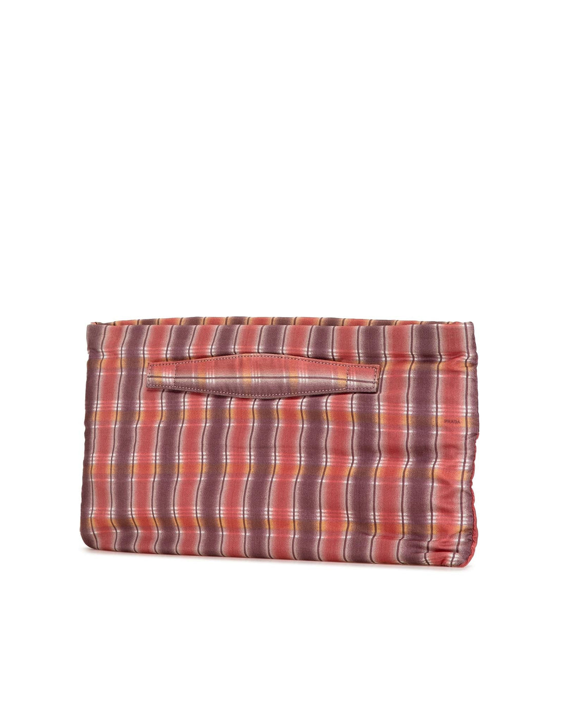 Printed Nylon Clutch with Top Zip and Interior Pocket