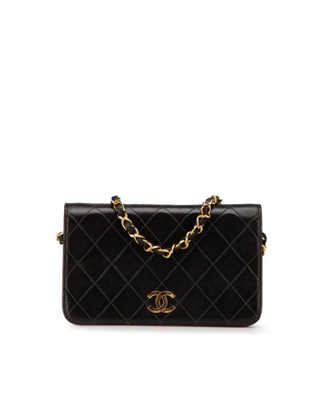 Mini Quilted Leather Full Flap Crossbody Bag