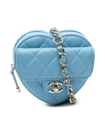 Mini Quilted Lambskin Heart Belt Bag with CC Turn-Lock Closure
