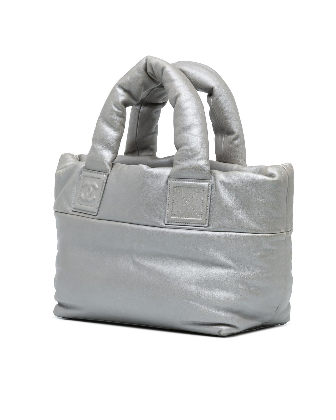 Small Lambskin Reversible Tote with Rolled Handles
