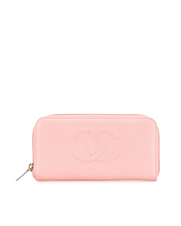 Continental Zip Wallet with Gold-Tone Hardware and Interior Card Slots