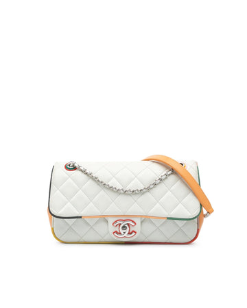 Quilted Lambskin Leather Flap Bag with Plexiglass Detail